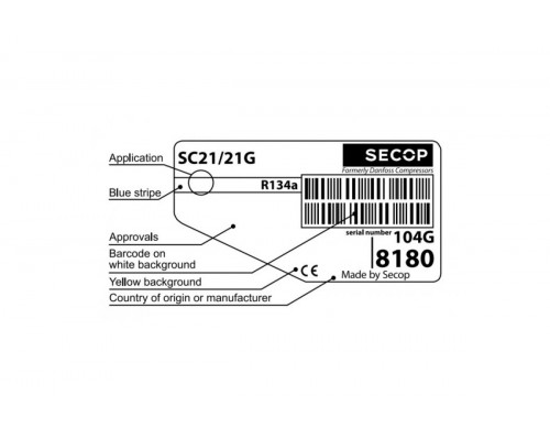 Компрессор Secop SC 21 G (R-134) (W при +7,2° 2106Вт) среднетемпературный Компрессор Secop SC 21 G (R-134) (W при +7,2° 2106Вт) среднетемпературный